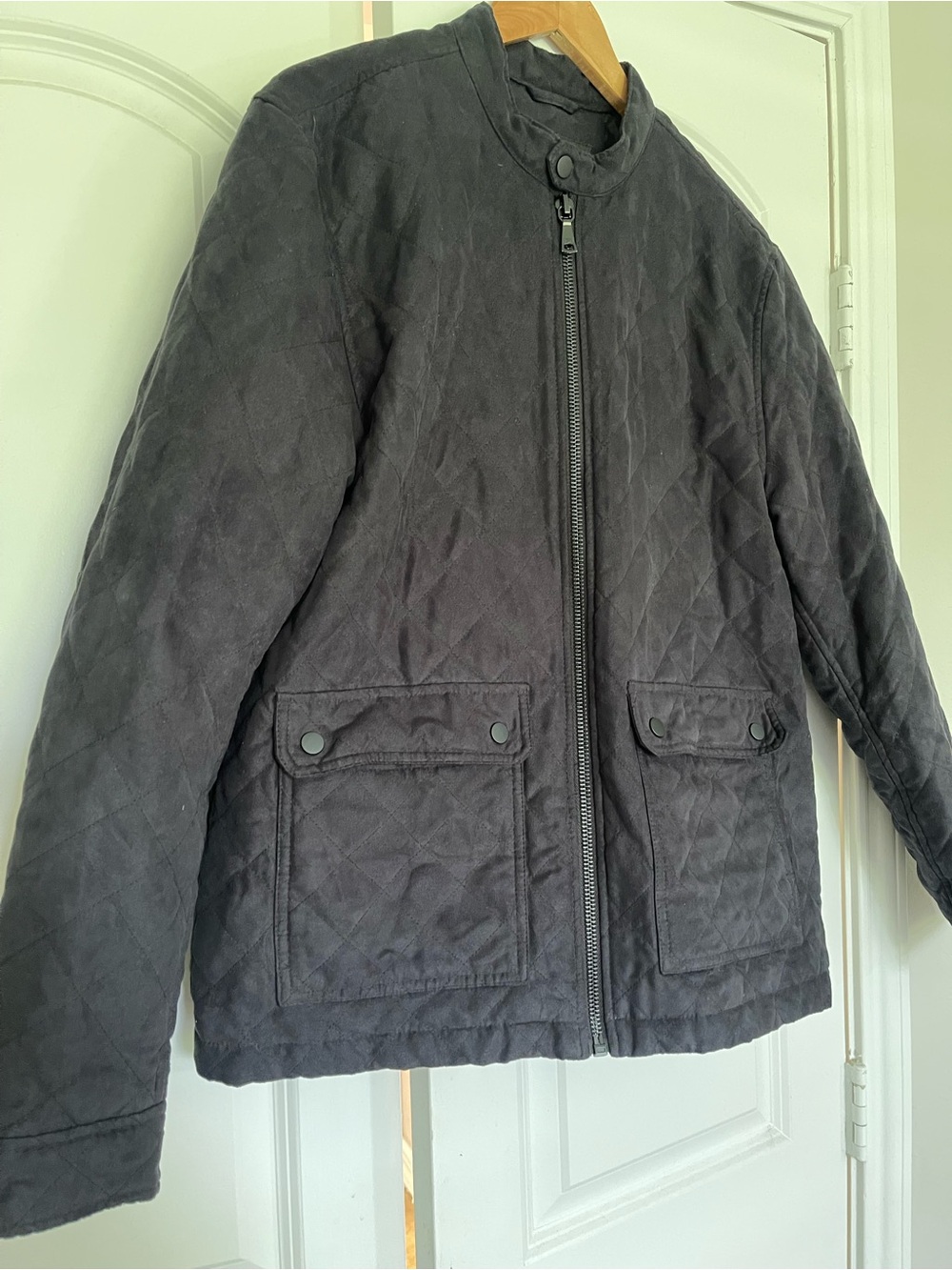 Lightweight Quilted Zip Jacket in Charcoal